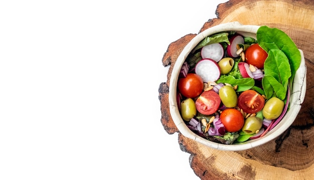 Farebná miska so zeleninou a bylinkami